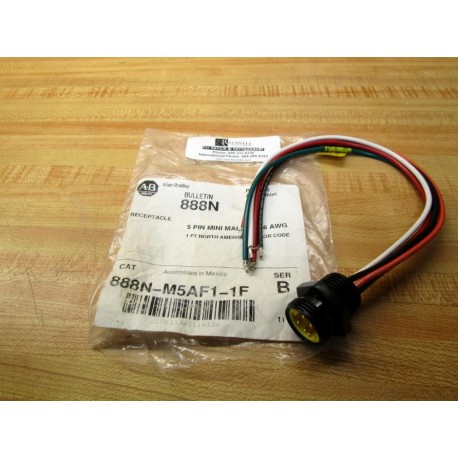 Allen Bradley 888N-M5AF1-1F Cable Receptacle 888NM5AF11F