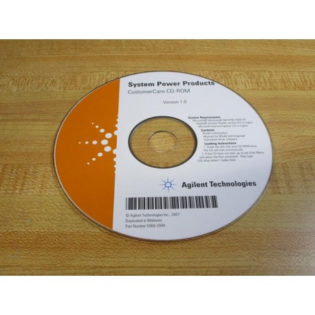 Agilent Technologies 5969-2949 Customer Care CD-ROM 59692949 - Used