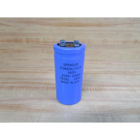 Sprague 36DX 2000-200DC Powerlytic Capacitor 36DX - New No Box