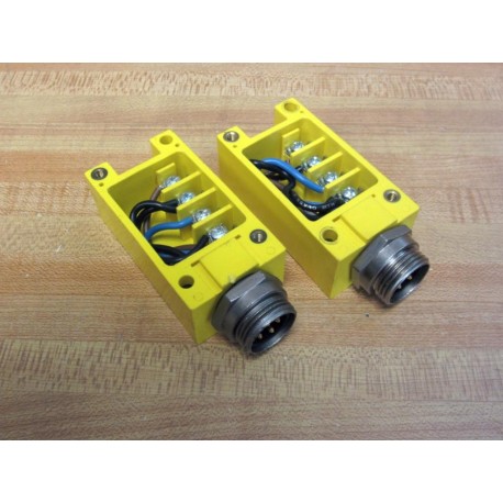 Banner RWB4 Maxi-Beam Wiring Base 25546 W4-Pin Connector (Pack of 2) - Used