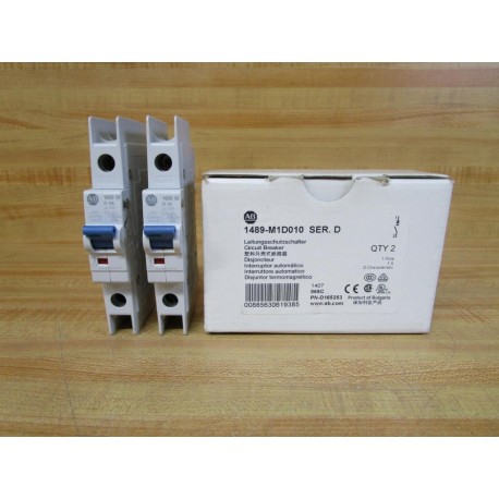 Allen Bradley 1489-M1D010 1A Circuit Breaker 1489-MD-1A (Pack of 2)