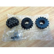 Global C4016HX1 Sprocket Roller Chain Kit w2 Sprockets - New No Box