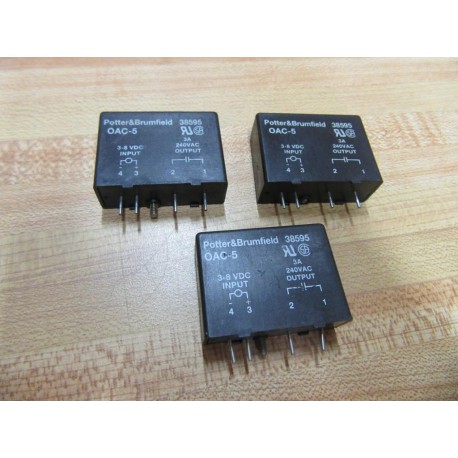 Potter & Brumfield OAC-5 Module 0AC-5 3-8 VDC (Pack of 3) - New No Box