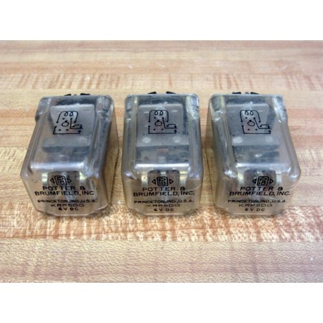 Potter & Brumfield KRP5DG Relay 6VDC (Pack of 3) - Used