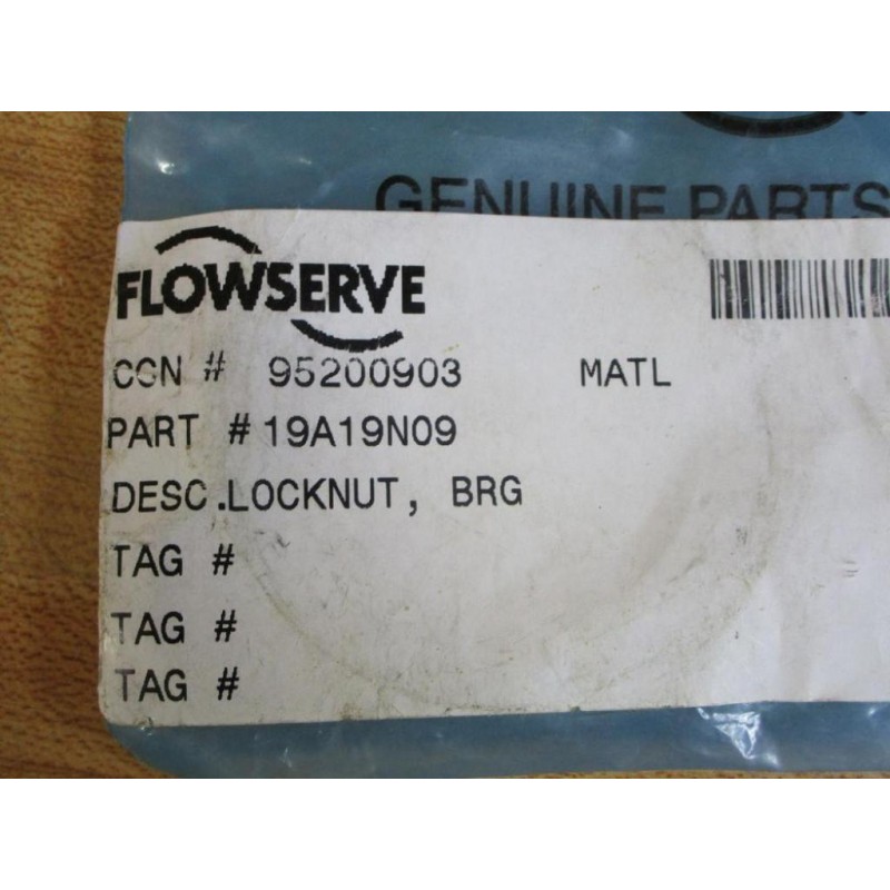 Flowserve N09 Locknut 19a19n09 (pack Of 3) - Mara Industrial