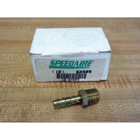 Speedaire 6X409 14" Brass Barb Hose Fitting (Pack of 10)