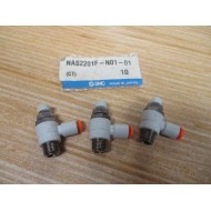 SMC NAS2201F-N01-01 Flow Control Elbow NAS2201FN0101 (Pack of 3) - New No Box