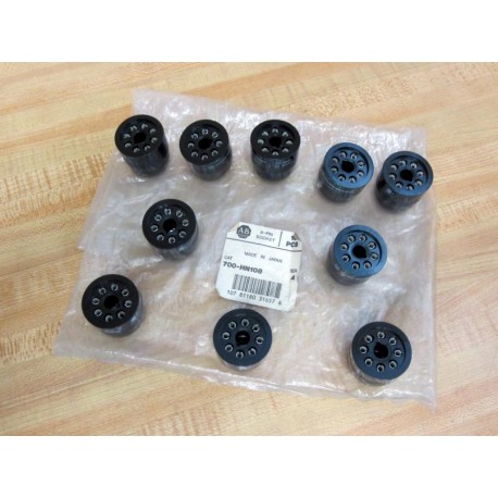 Allen Bradley 700-HN108 8-Pin Tube Base Socket 700HN108 (Pack of 10)