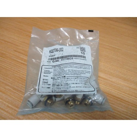 SMC KQ2T06-U02 One-Touch Male Branch Tee Fitting 6mm (Pack of 10)