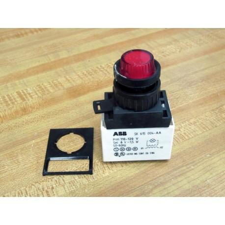 ABB SK615004-AA Contact Block WPilot Light SK615004AA Red - Used