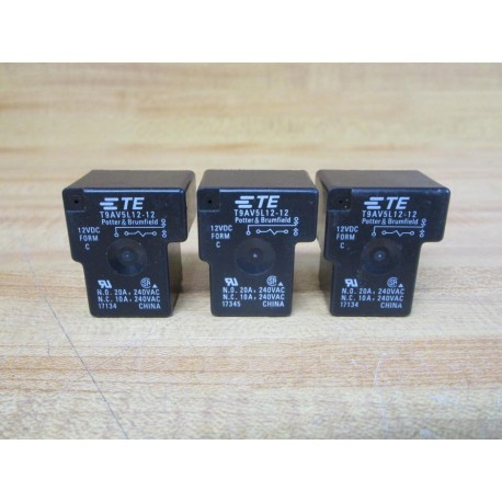 Potter & Brumfield T9AV5L12-12 TE Power Relay T9AV5L1212 (Pack of 3) - New No Box