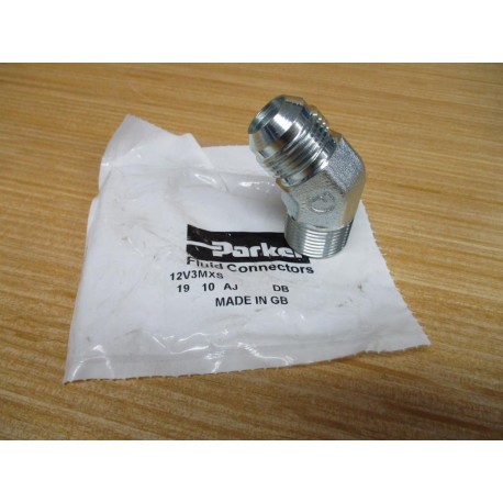 Parker 12V3MXS 37° Flare, Tube x BSPT 45° Elbow