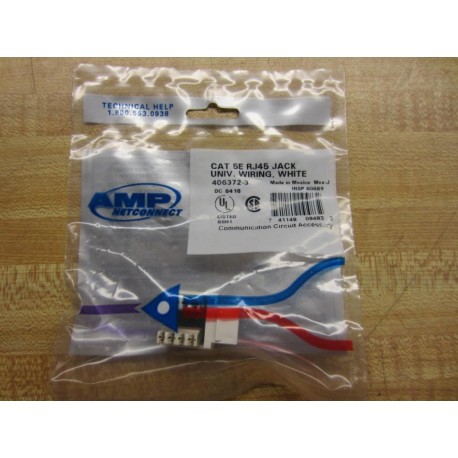AMP 406372-3 Cat 5E RJ45 Jack 4063723 (Pack of 3)
