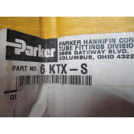 Parker 6KTX-S 37° Flare Male Union Cross 6KTXS (Pack of 2)