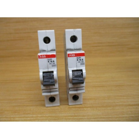 ABB S 271 K 16 A 16A Circuit Breaker S271K16A (Pack of 2) - Used