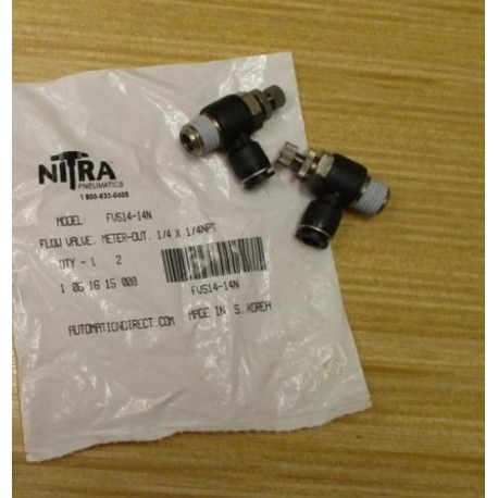 Nitra Pneumatics FVS14-14N Elbow Flow Control Valve FVS1414N (Pack of 2)