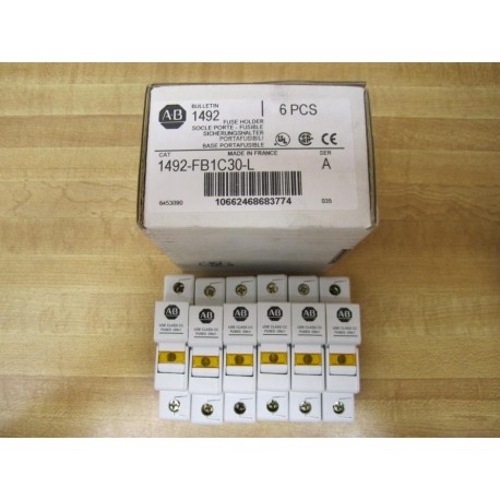 Allen Bradley 1492-FB1C30-L Fuse Holder 1492FB1C30L Series A (Pack of 6)