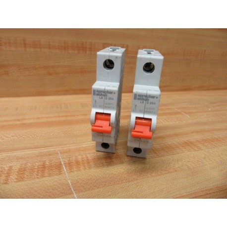 Sprecher + Schuh L8-251D Circuit Breaker 25 Amp L8 D 25A (Pack of 2) - Used