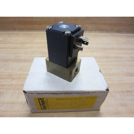 Burkert 211-A-F-E-000 Solenoid Valve 14 NPT, 532 OD 22PSI 24VDC