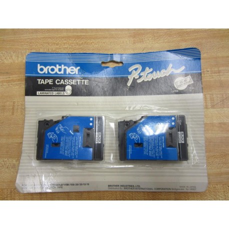 Brother TC-10 Tape Cassette TC10 Black On Clear (Pack of 2)