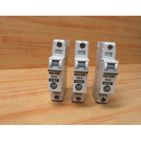 Allen Bradley 1492-CB1-G005 Circuit Breaker Ser B (Pack of 3) - Used