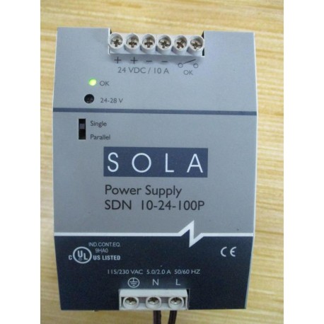 Sola SDN 10-24-100P Emerson SDN1024100P Power Supply Tested - Used