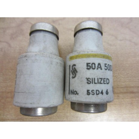 Siemens 5SD4-6 Semi-Conductor Fuses 50 Amp 5SD46 (Pack of 2) - New No Box