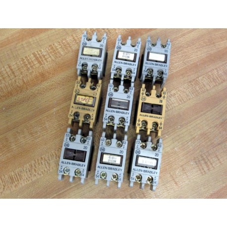 Allen Bradley 195-FA20 Auxiliary Contact 195FA20 Ser A (Pack of 9) - Used