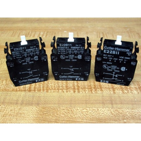 Cutler Hammer E22B11 Eaton Block Moeller Klockner (Pack of 3) - Used