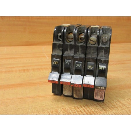 Federal Pacific NC-120 FPE Circuit Breaker 20Amp NC120 (Pack of 5) - Used