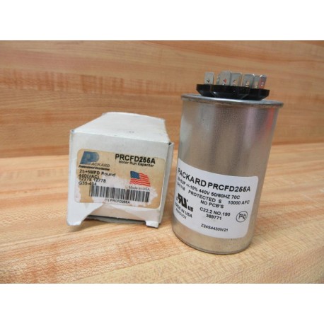 Packard PRCFD255A Capacitor 25+5UF ± 10% 440V 5060Hz 70°C