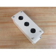Hoffman E-3PB 3 Hole Pushbutton Enclosure 58030 Beige - Used