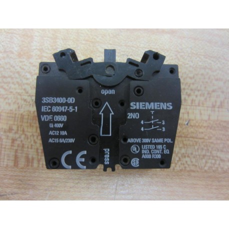 Siemens 3SB3400-0D Contact 3SB34000D - New No Box