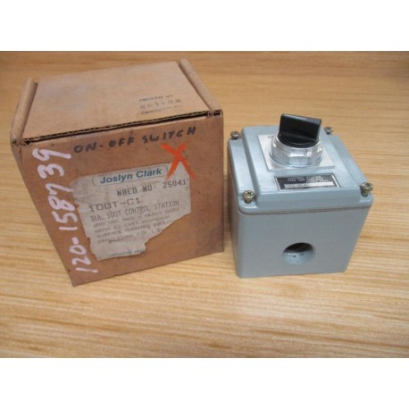 Joslyn Clark 100T-C1 BUL. 100T Control Station 100TC1 WSwitch & 100T-CB10
