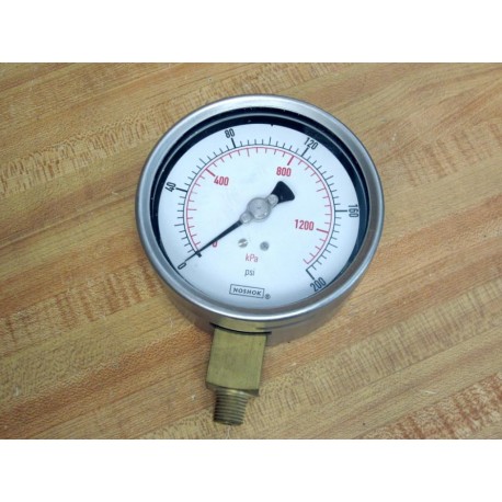 Noshok 40-105-200 4" Pressure Gauge 0-200 PSI 40105200 - New No Box