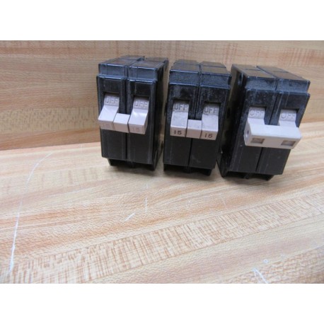 Cutler Hammer CH215 Circuit Breaker 15A 2 Pole (Pack of 3) - Used