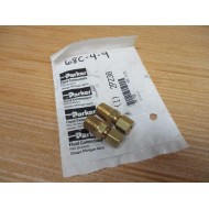 Parker 68C-4-4 Brass Compression Fitting 2P238 (Pack of 2)