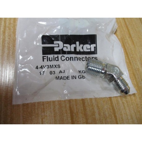 Parker 4-4V3MXS 37° Flare, Tube x BSPT 45° Elbow 44V3MXS