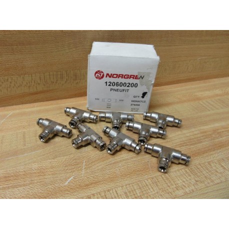 Norgren 120600200 Pneufit 532" Union Tee (Pack of 8)