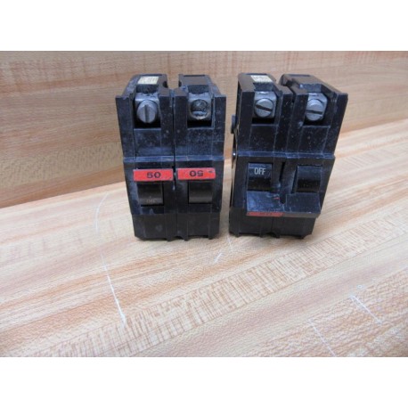 Federal Pacific NA250 Circuit Breaker 50A 2 Pole (Pack of 2) - Used