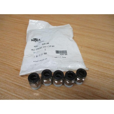 Nitra MS38-38N Tube Fitting MS3838N (Pack of 5)