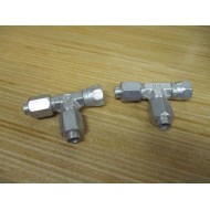Parker 6R6X-S 37° Flare, Run Tee W Sleeves & Nuts (Pack of 2)