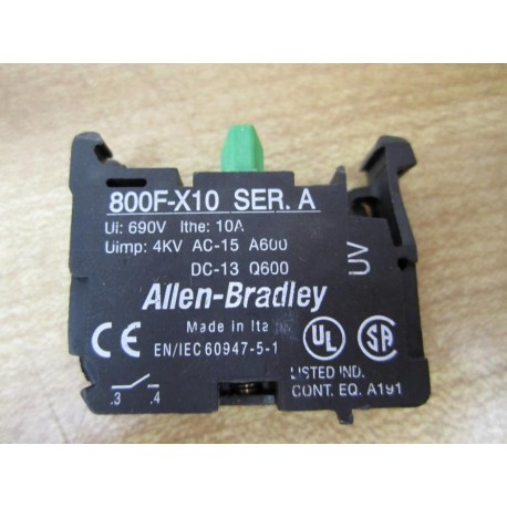Allen Bradley 800F-X10 Contact Block 800F-X1O