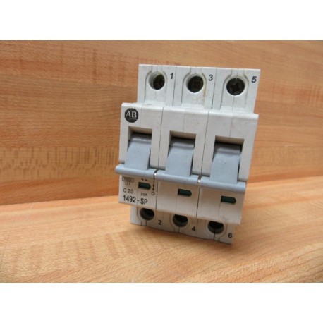 Allen Bradley 1492-SP3C200 Circuit Breaker 20A 3P 1492SP3C200 - Used