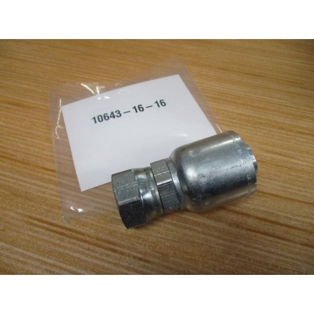 Parker 10643-16-16 Crimp Style 37° JIC Swivel Fitting