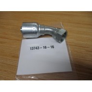 Parker 13743-16-16 Crimp Style 45° Short Drop Elbow