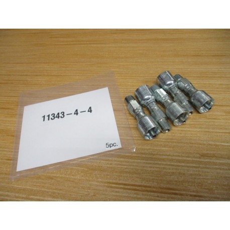 Parker 11343-4-4 Crimp Style Hydraulic Fitting 1134344 (Pack of 5)