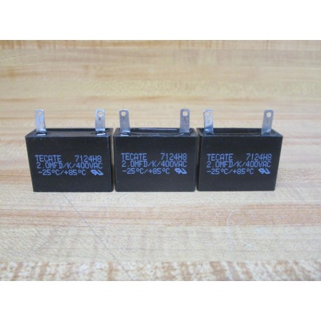 Tecate 7124H8 Capacitor 2.0MFD 400VAC (Pack of 3) - New No Box