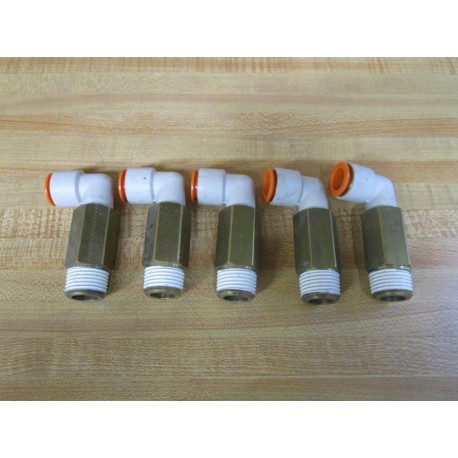 SMC KQ2W13-37S Extended Male Elbow Fitting KQ2W1337S (Pack of 5) - New No Box