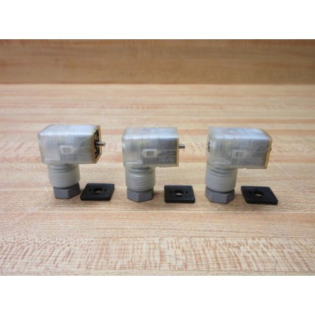 Hirschmann A14 Solenoid Valve Connector (Pack of 3) - Used